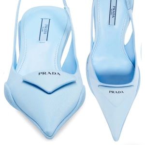 Triangle Logo Pointed Toe Slingback Pump. (Great condition) No box